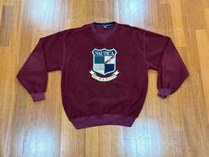 VTG 80s 90s Nautica Mens XL Hong Kong Made Embroidered Crewneck Sweatshirt